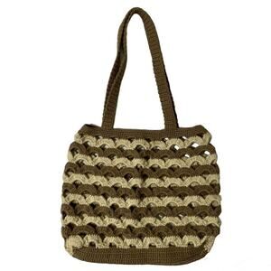 COPY - Retro Crochet Tote Shoulder Bag Handmade Medium Bag 12x12 Purse Bohemian…